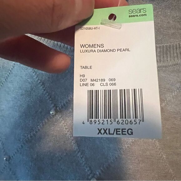 NWT! Laura Scott grey beaded sweater - Picture 6 of 12